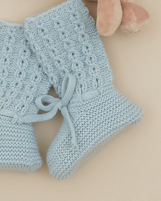 Botitas Altas Ochos Celeste Empolvado - Pangasa Baby