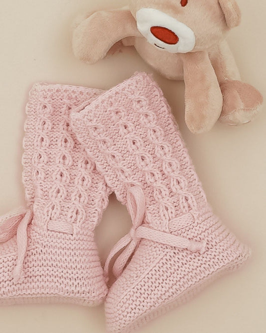 Botitas Altas Ochos Rosa Empolvado - Pangasa Baby