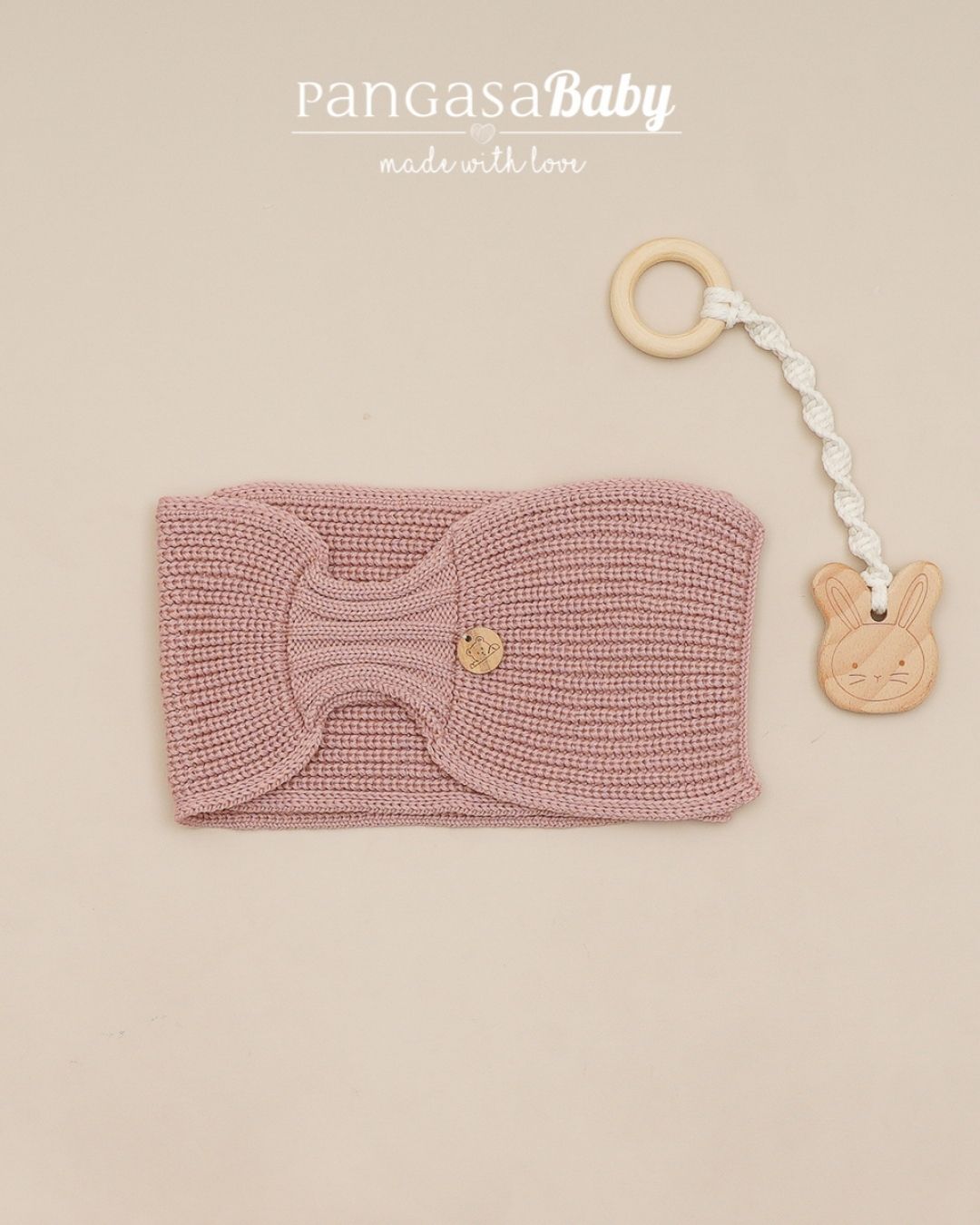 Bufanda Punto Perlado Rosa Vintage 🧶 Pearl Knit - Pangasa Baby