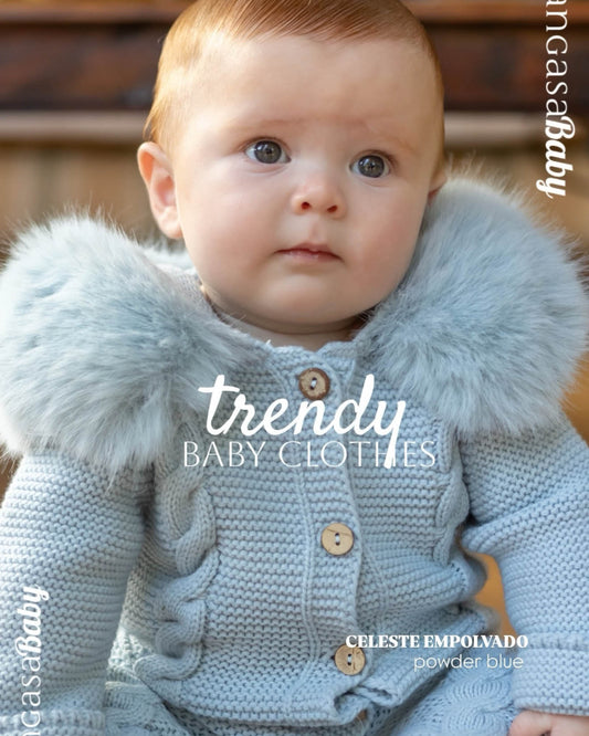 Buzo Ochos Pelo Natural sintetico Celeste Empolvado - Pangasa Baby