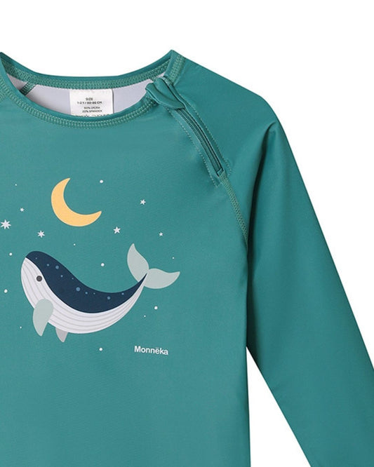Camiseta Protección Solar Manga Larga WHALE TEAL - Tutete