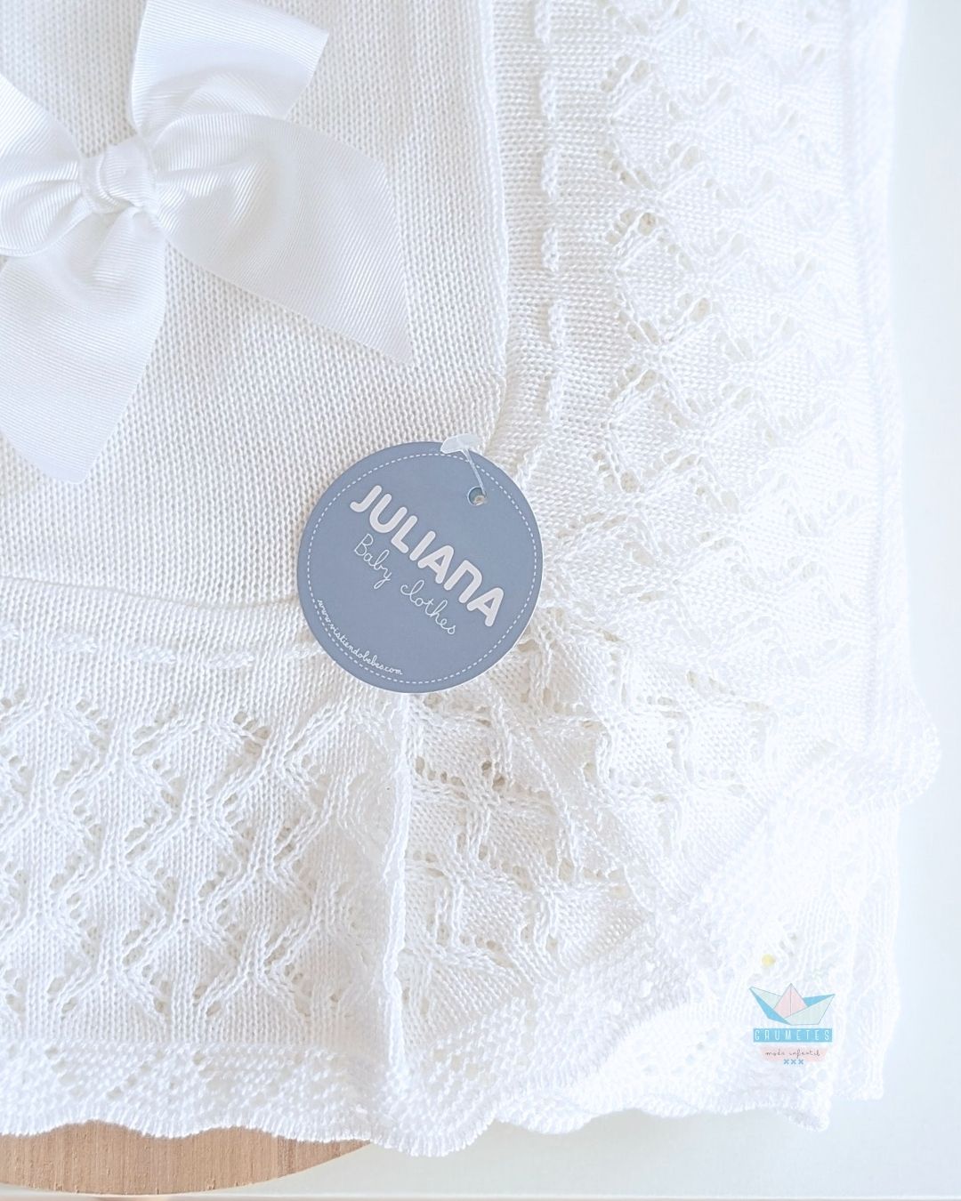 Chal Bebé Rombos Blanco - Juliana