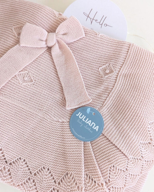 Chal Bebé Volante Rombos Rosa Palo 25519 - Juliana