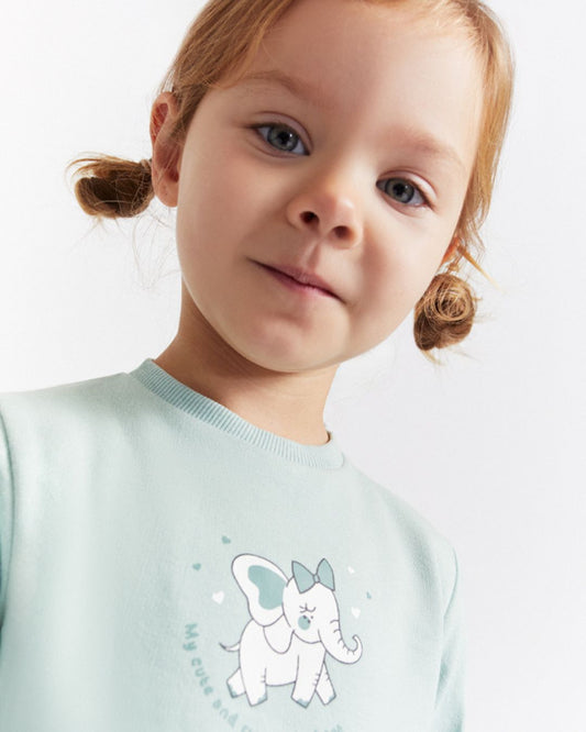 Chándal Bebé Niña Elefante Azul Verdoso - Street Monkey