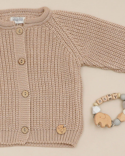 Chaqueta Punto Perlado Arena - Pangasa Baby