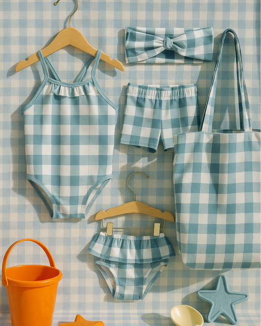 Bolsa Cuadros Azul Lago - Calamaro