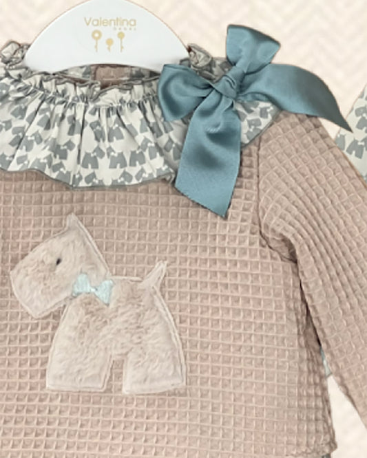 Conjunto Niña Sudadera Perrito Verde - Valentina Bebés