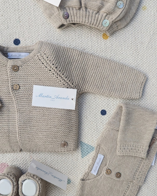Cárdigan Punto Largo Taupe Arena - Martín Aranda