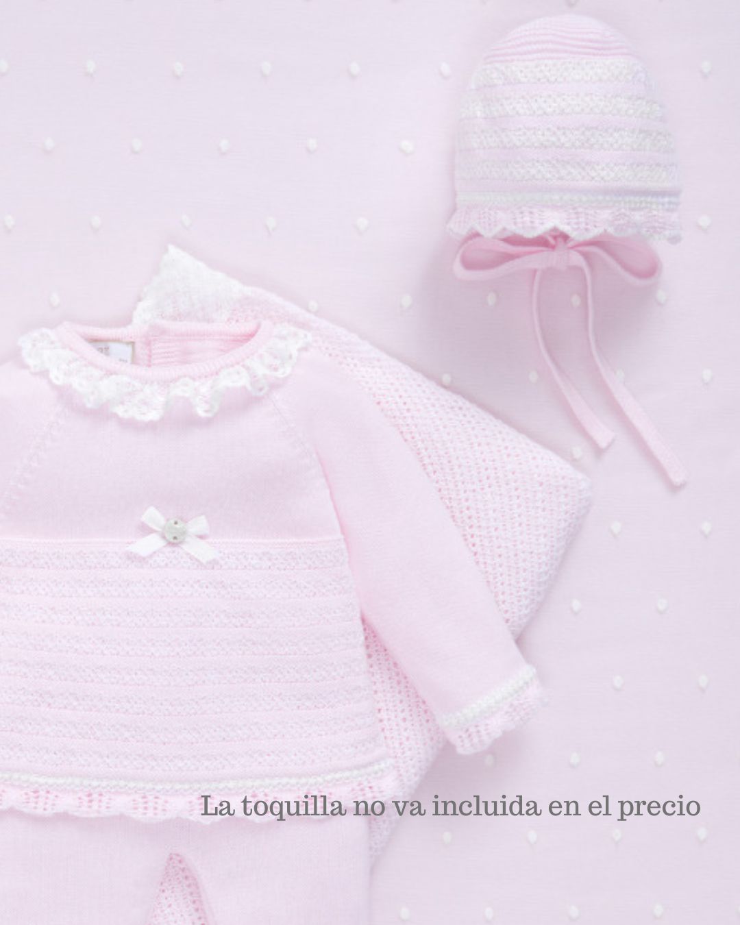 Conjunto ALAIA Jubón, polaina y capota Rosa Tiza - Paz Rodriguez
