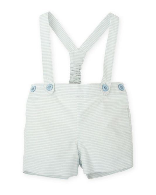 Conjunto Bebé Blusa Mao + Bermuda Rayas Lago - Tutto Piccolo