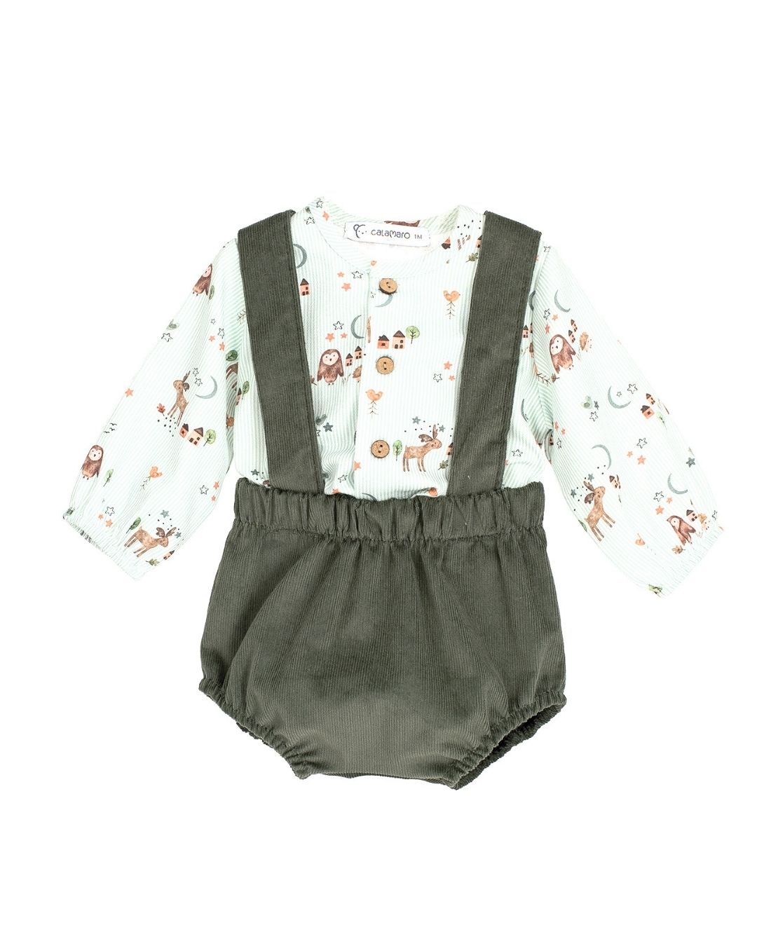 Conjunto Bebe Niño Pololo Simún Verde - Calamaro