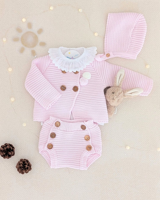 Conjunto Bebé Punto 4P Salinas Rosa Bebé 27112