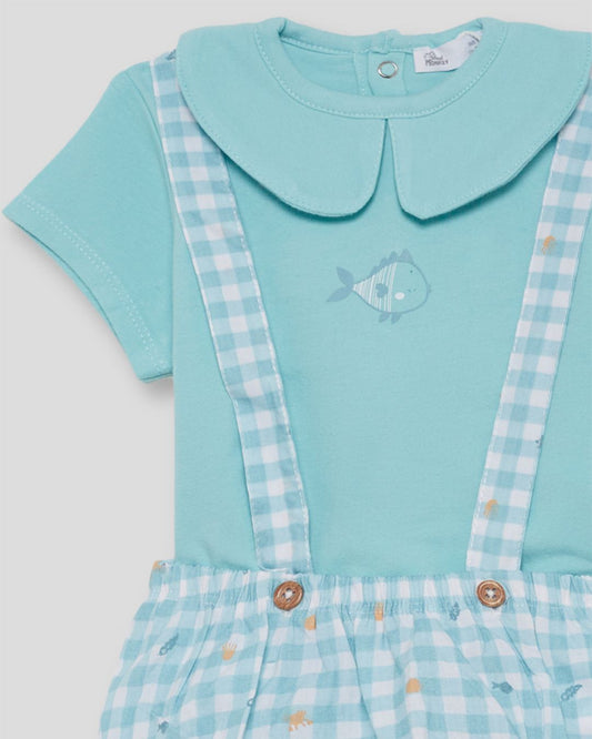 Conjunto Bebé Ranita Vichy Turquesa - Street Monkey