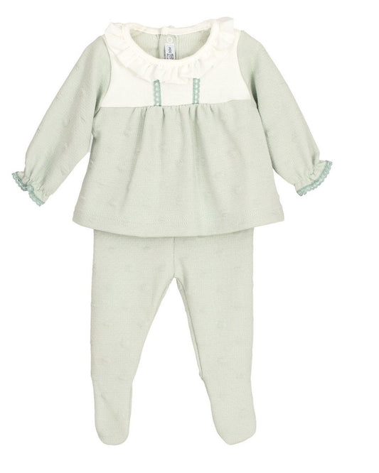 Conjunto Bebe Recien Nacido Polaina Burán Mint - Calamaro