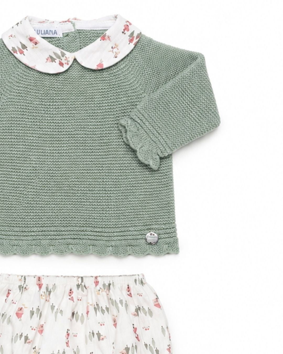 Conjunto Braga Casitas Verde Eucalipto - Colección Refugio Juliana