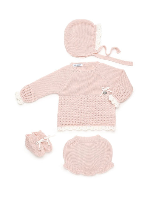 Conjunto Braguita Con Botas Recogidas Rosa Palo - Colección Ladera Juliana