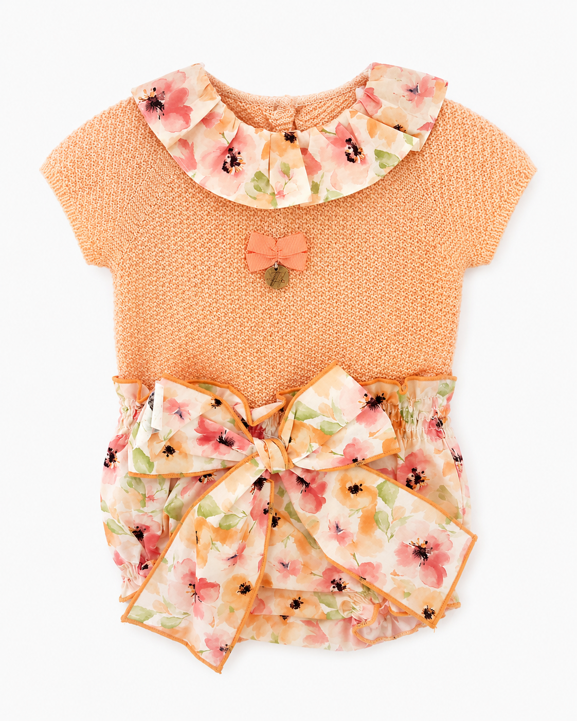 Conjunto Braguita Flores Melocotón - Pangasa Baby