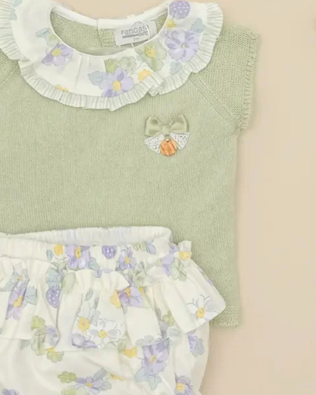 Conjunto Braguita Flores Verde Hoja - Pangasa Baby