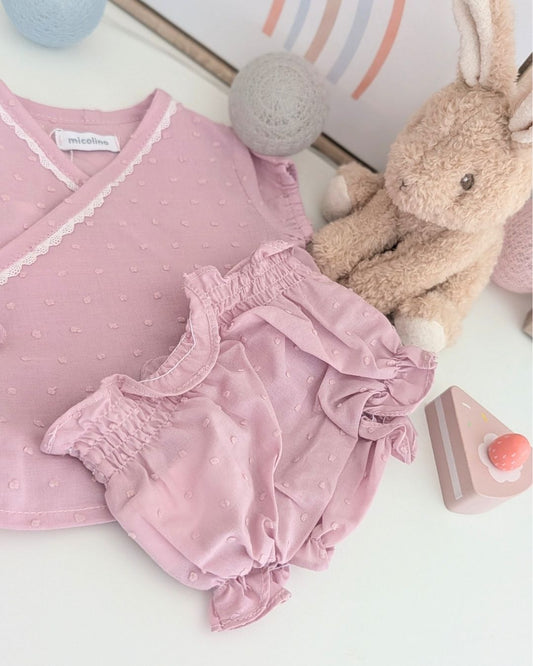 Conjunto Cruzado PLUMETI Rosa Empolvado ART.4639 - Micolino