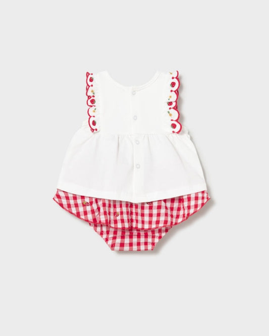 Conjunto Falda Niña Vichy Rojo 1820-032 - Mayoral