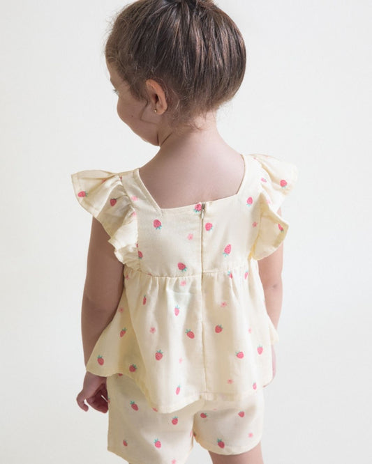 Conjunto Niña Fresas Amarillo - Street Monkey