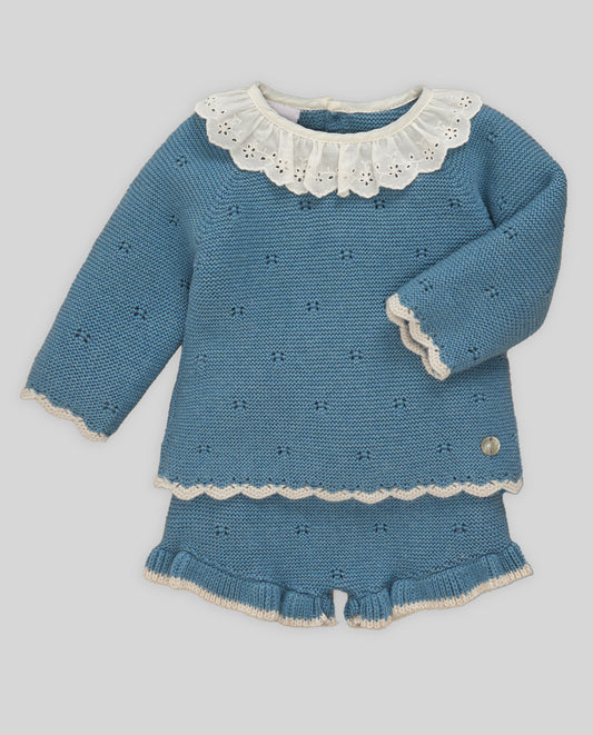 Conjunto Pantalon Corto Quinta Azul Nilo - Paz Rodriguez Referencia 103C-123123