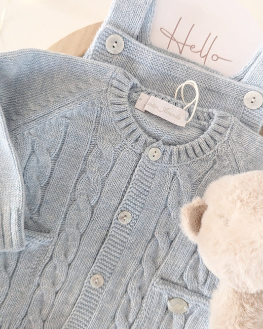 Conjunto Peto y Chaqueta Punto Sheffield Celeste Grisáceo - Martin Aranda