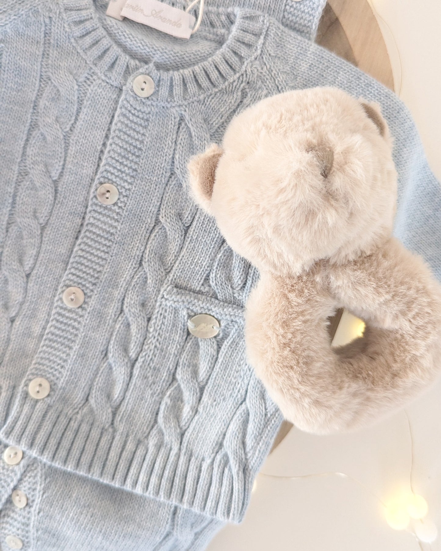 Conjunto Peto y Chaqueta Punto Sheffield Celeste Grisáceo - Martin Aranda