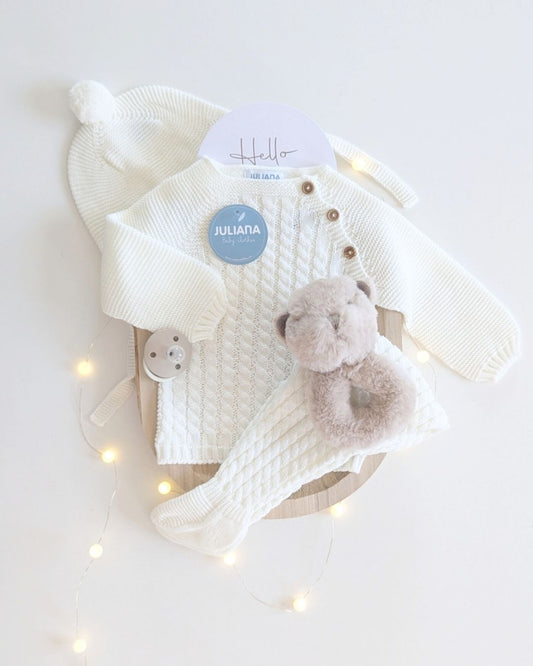 Conjunto Polaina Todo Trenzas Crudo 25557 - Colección Acorde de Juliana