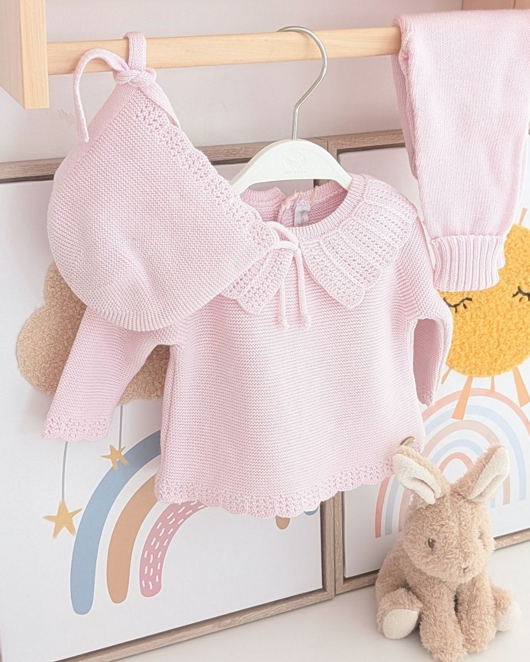Conjunto Polaina Volante Pravia Rosa Bebé - Martín Aranda