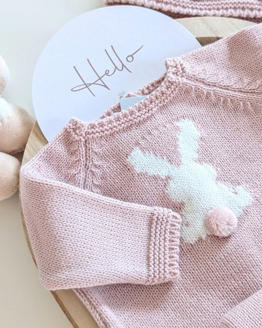 Conjunto Punto Bebé Rosa Empolvado - Micolino