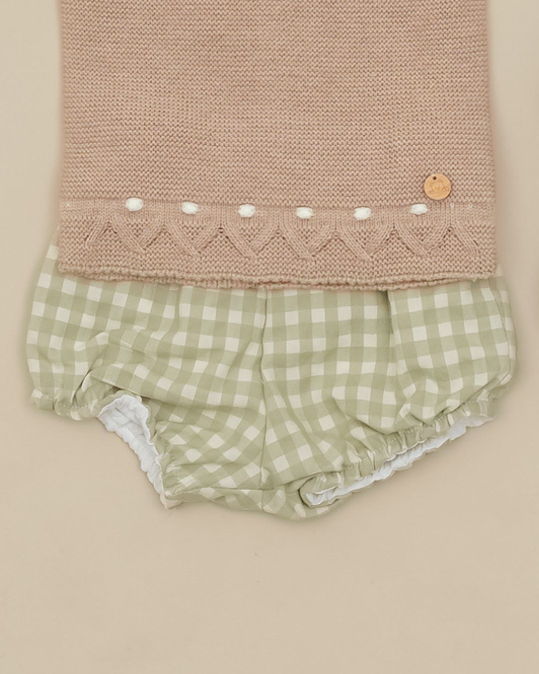 Conjunto Ranita Cuadros Arena - Pangasa Baby