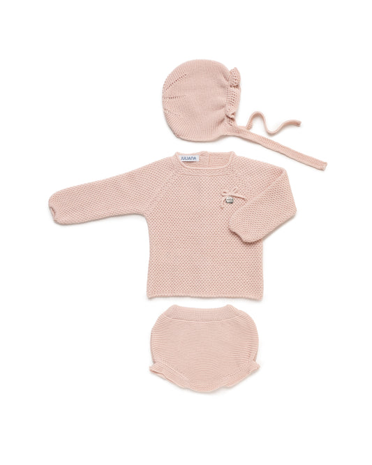 Conjunto Braga Punto Recogidas Rosa Palo - Colección Piano de Juliana