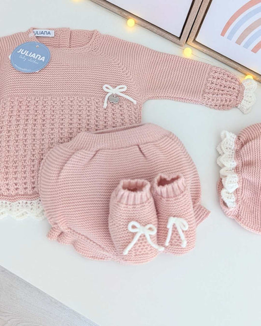 Conjunto Braguita Con Botas Recogidas Rosa Palo - Colección Ladera Juliana