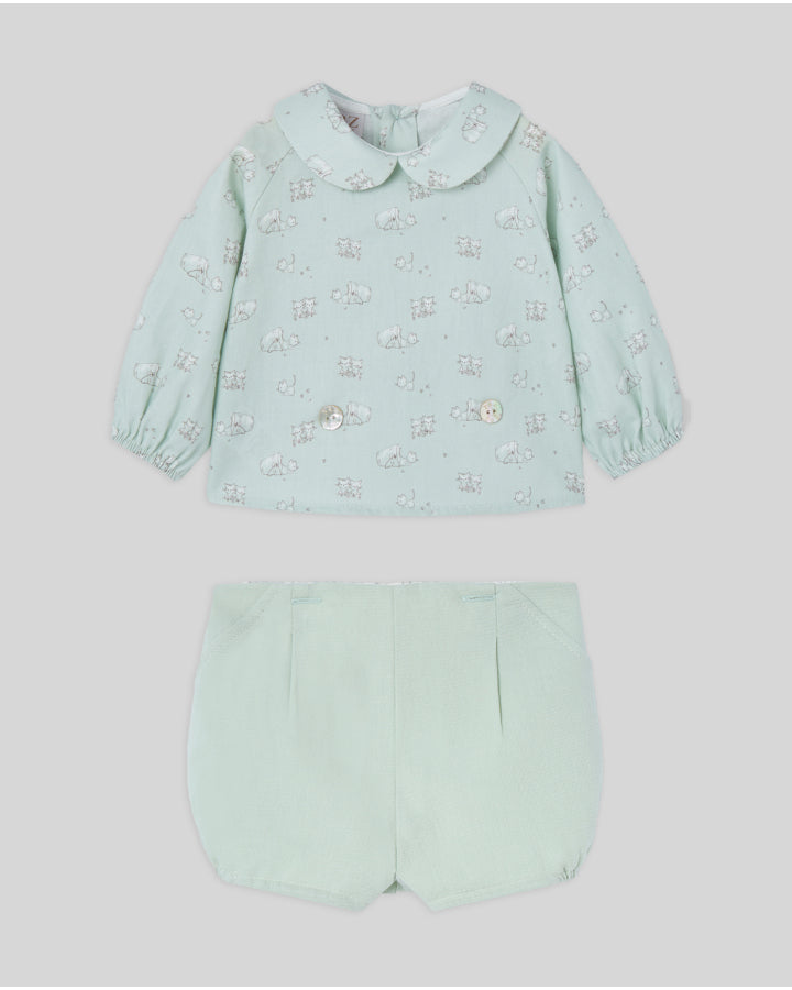 Conjunto Pantalón Niño Minino Verde Palo 106C-153003 - Paz Rodriguez