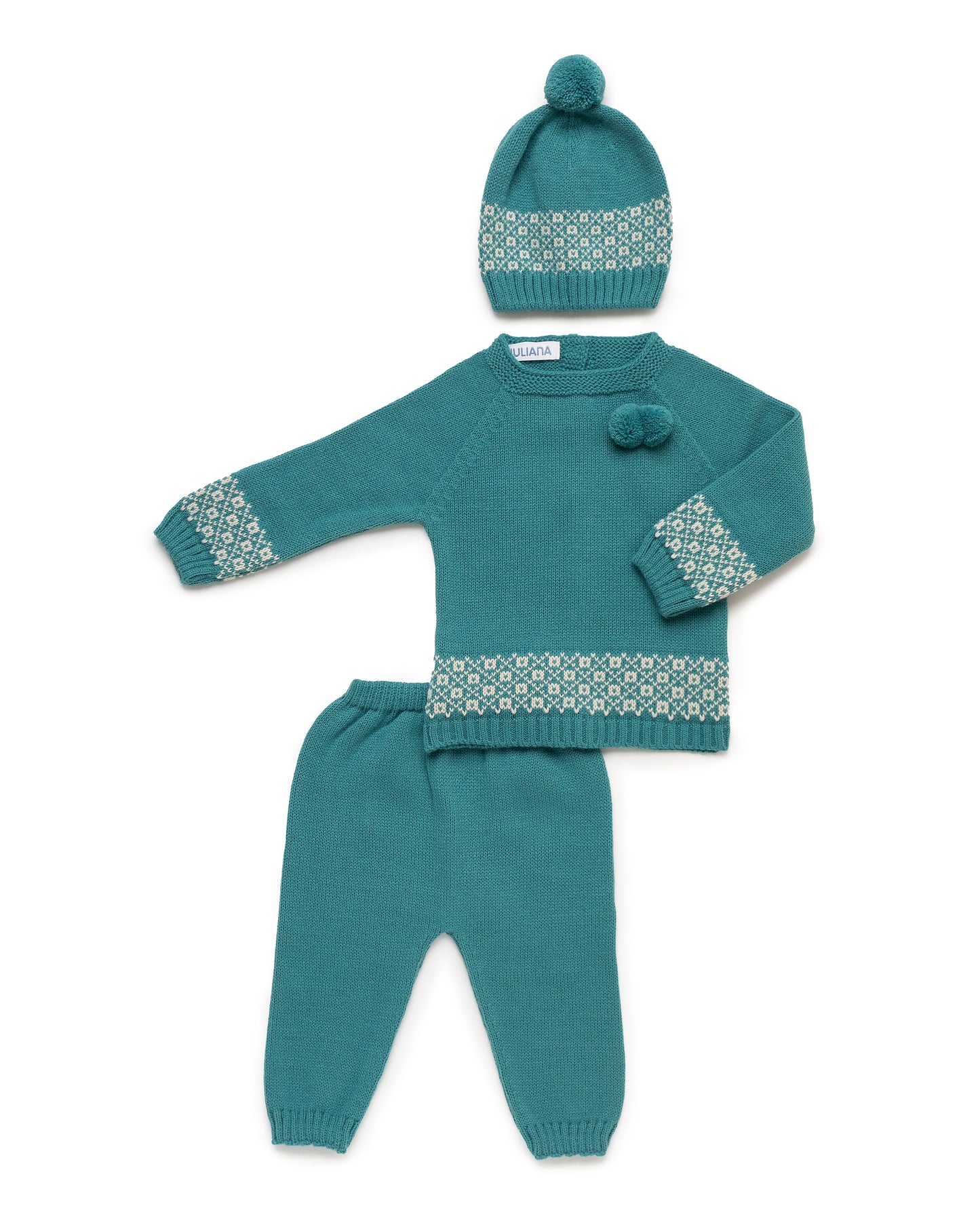 Conjunto Pantalon Cenefa Verde Báltico - Colección Oda de Juliana