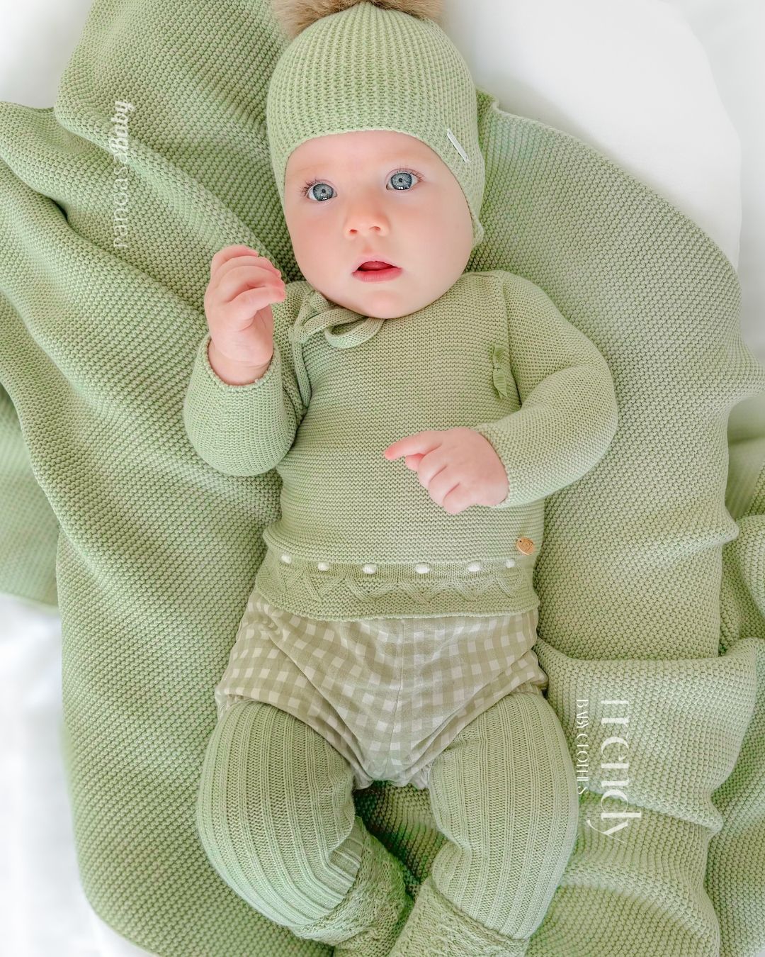 Conjunto Ranita Cuadros Verde Hoja 🍃 Baby Leaves Pangasa Baby