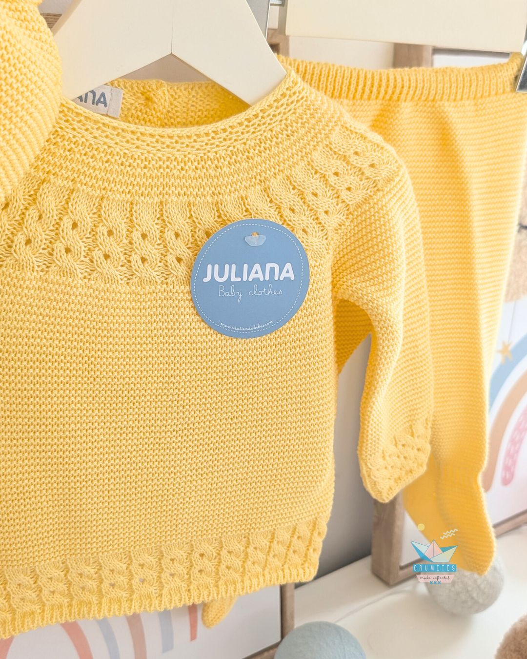 Conjunto bebé polaina Amarillo🌷 Colección Tulipán - Juliana