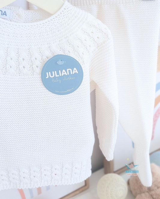 Conjunto bebé polaina Blanco 🌷 Colección Tulipán - Juliana