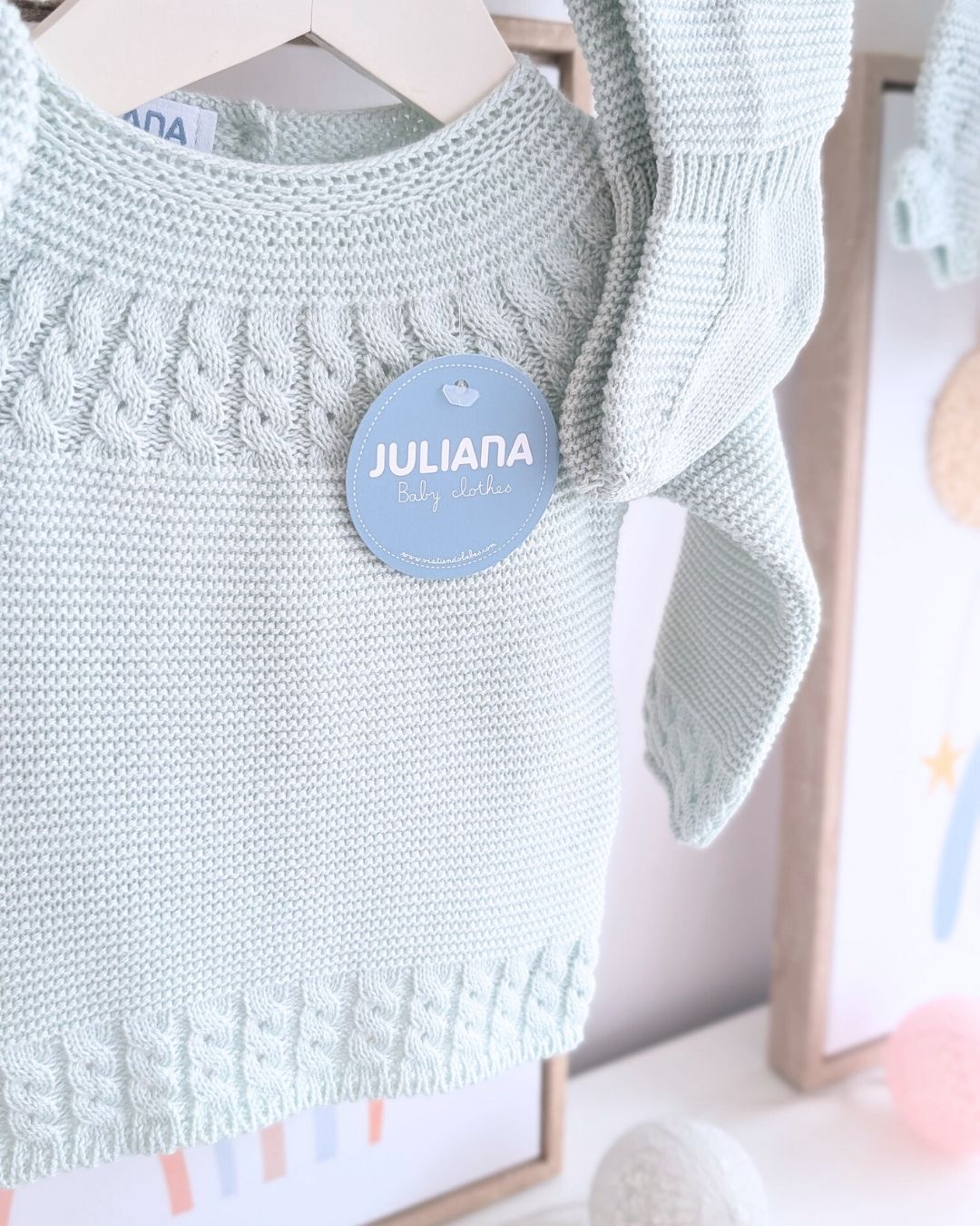 Conjunto bebé polaina Verde Mar🌷 Colección Tulipán - Juliana