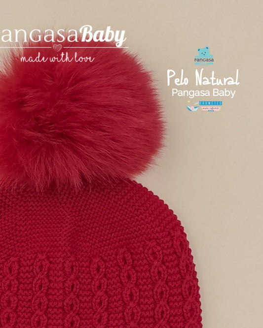 Gorro Ochos Pelo Natural Sintetico Granate - Pangasa Baby