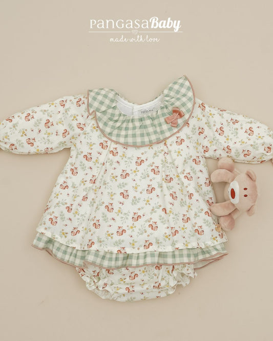 Jesusin Con Braguita Ardilla Verde Empolvado - Pangasa Baby