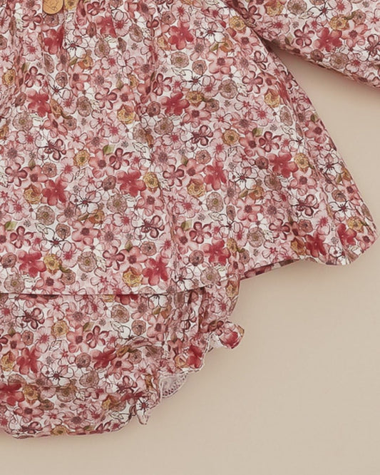 Jesusin Con Braguita Flores Granate 💖 Rouge Couture - Pangasa Baby