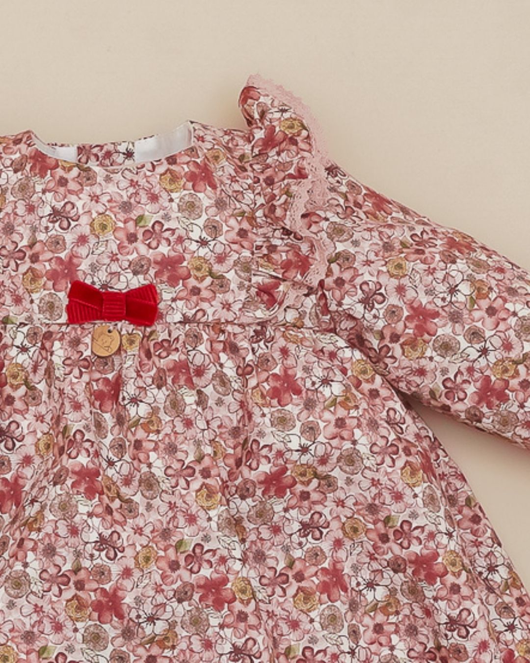 Jesusin Con Braguita Flores Granate 💖 Rouge Couture - Pangasa Baby