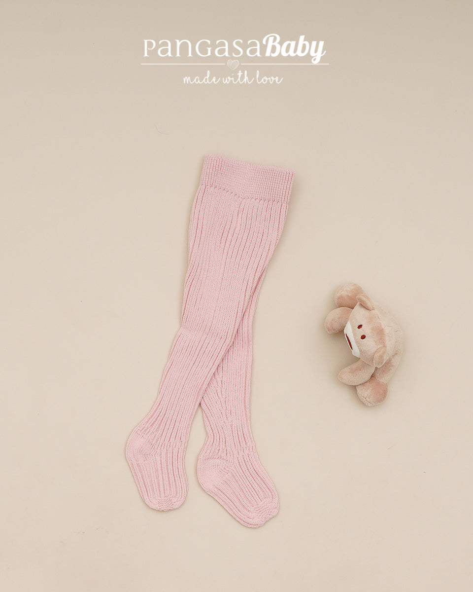 Leotardo Punto Canale Rosa Empolvado - Pangasa Baby