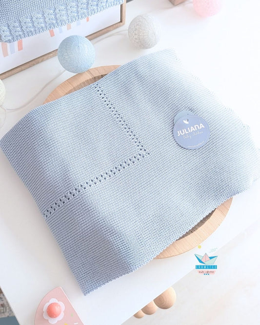 Mantita Bebé Lin Azul Pastel - Juliana