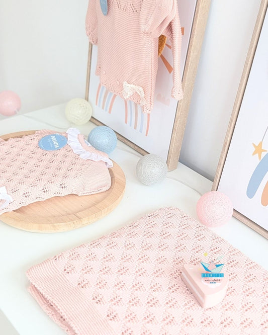 Mantita Bebé Lin Calados Rosa Palo - Juliana