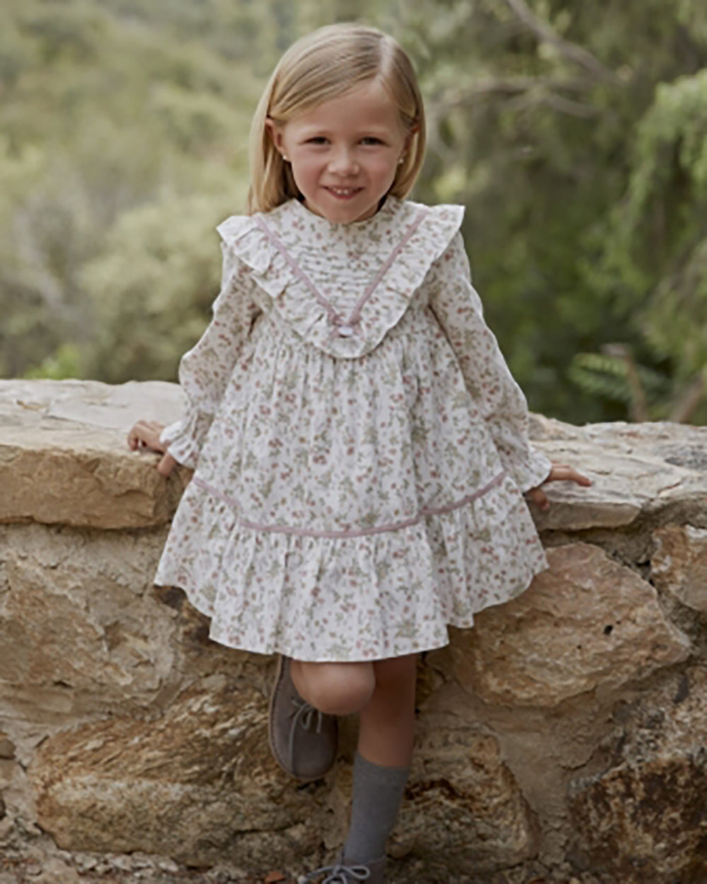 Vestido Niña Fleur Rosa Empolvado - Martín Aranda