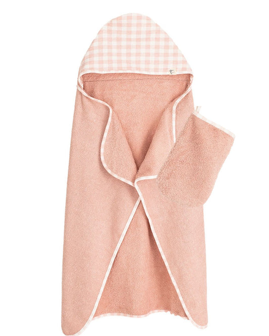 Capa Baño con Manopla Vichy Rosa - Calamaro