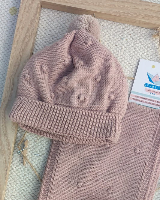 Bufanda, Gorro y Manoplas Bodoques Pastel - Primbaby
